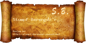 Stumpf Berengár névjegykártya